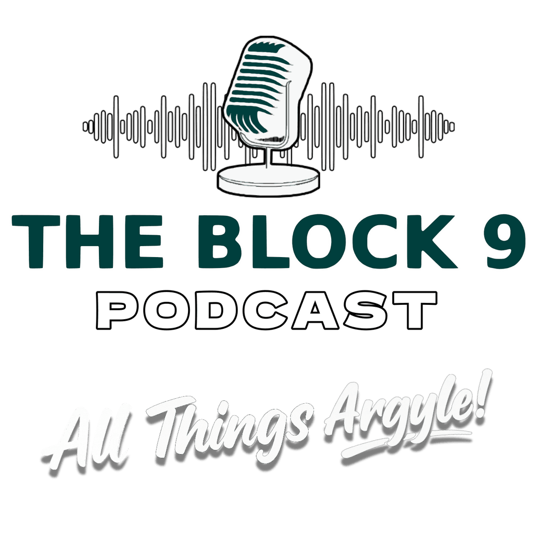 The Block 9 Podcast logo with microphone and All Things Argyle text